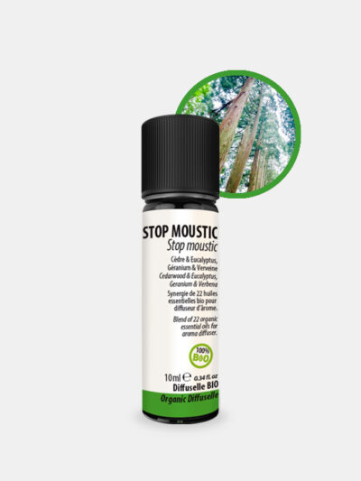 DIFFUSELLE STOP MOUSTIC* BIO : Répulsive, Senteur zestée, aromatique et boisée